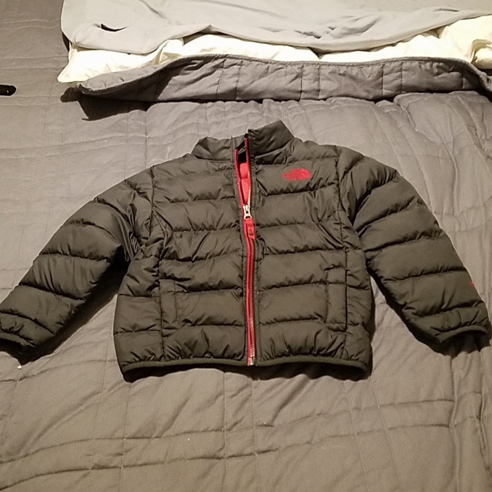 Boys Grey Northface Puffer Coat